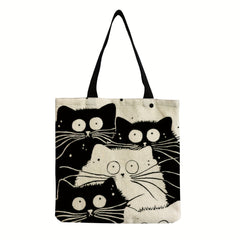 Cat Pattern Tote Bag - Travel and Work Essential
