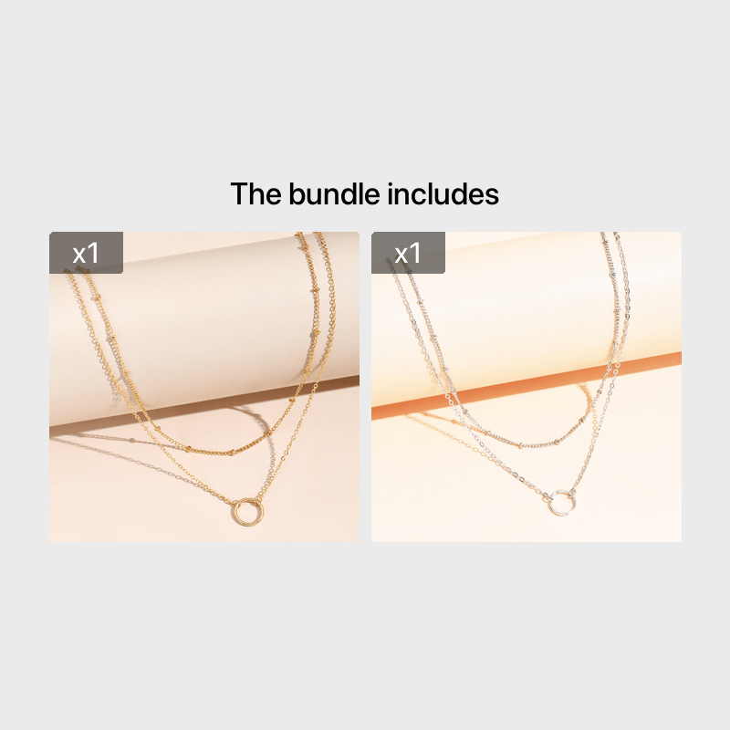 Dainty Chain Necklace for Women - Hollow Round Adjustable Neck Chain