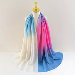 Large Thin Chiffon Hijab Gradient Turban Soft Shawl Wrap