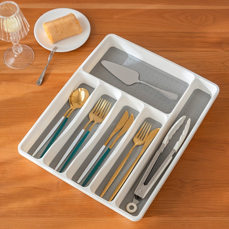 Non Slip Tray with 5 Compartments for Bathroom Accessories