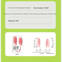 Pet Toothbrush Dog Cat Double Finger Cover Teeth Cleaner Oral Cleaning Tool