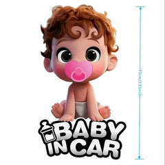 3.94" Funny Baby In Car V4 Sticker Waterproof Auto Decals