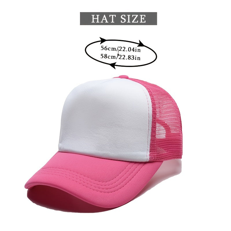 Candy Baseball Cap Mesh Trucker Hat Women Adjustable Sun Hat