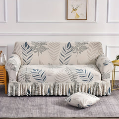 Flower Plant Pattern Sofa Slipcover Skirt