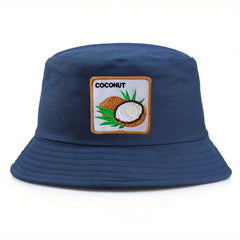 Coconut Embroidered Bucket Hat Unisex Sunshade Reversible Cap