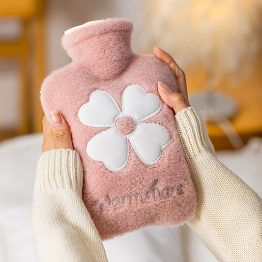 1pc Hot Water Bag Soft Cover Hand Warmer 17.63oz Winter Camping Travel Gift