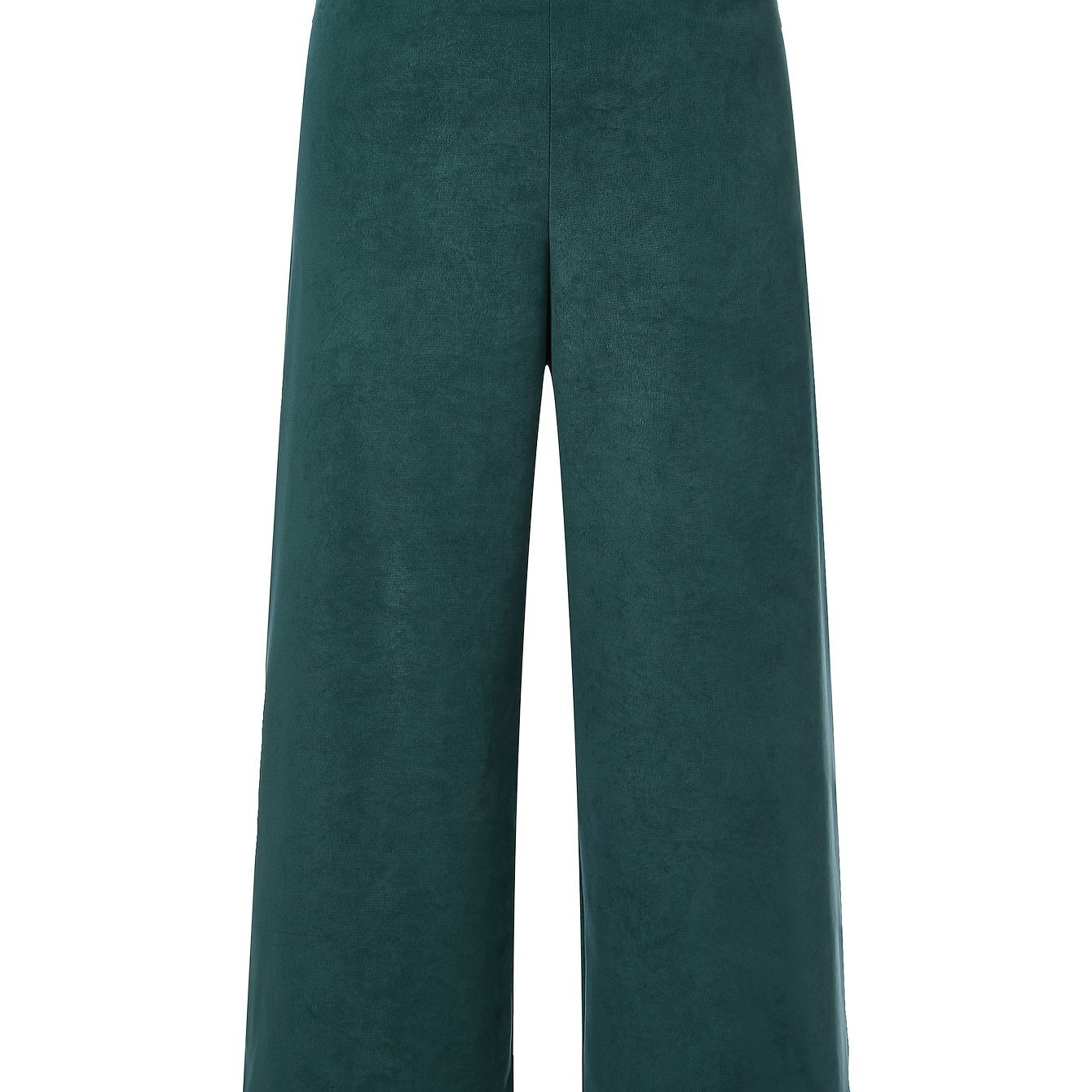 Women's Plus Solid Wide Leg Zipper Trousers