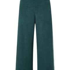 Women's Plus Solid Wide Leg Zipper Trousers
