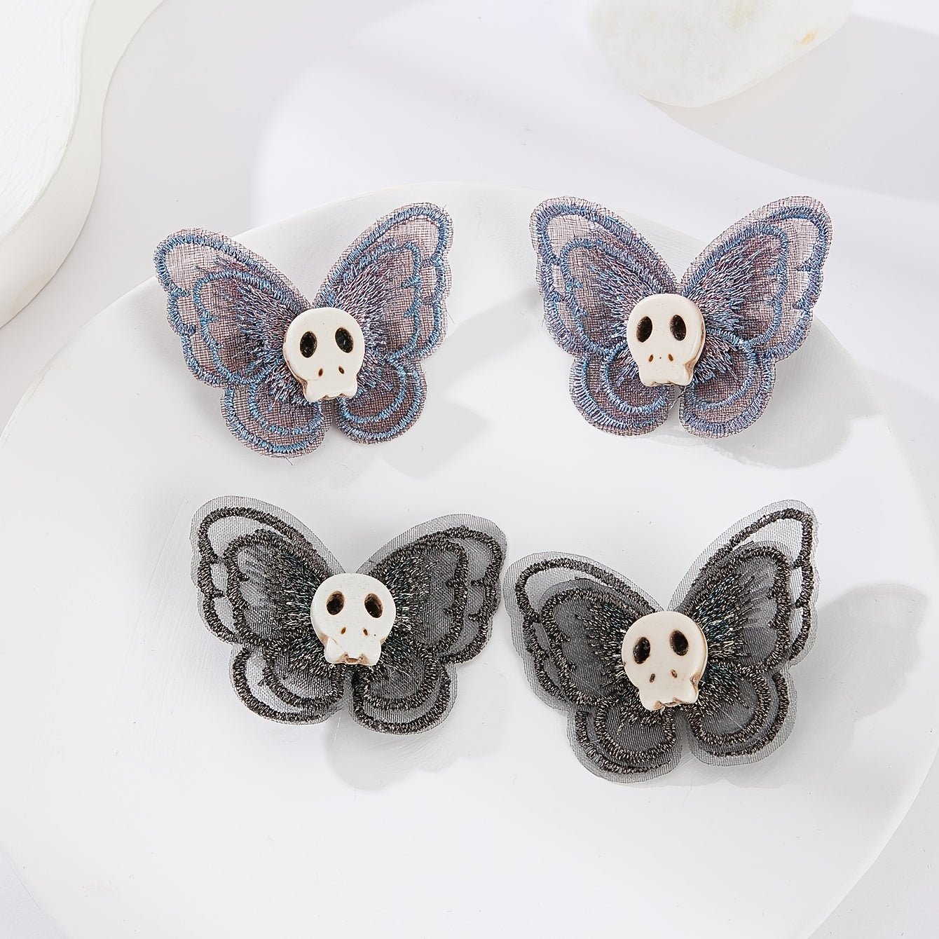 Butterfly Skull Hair Clip Y2K Punk Barrette Hair Accessories For Women Cosplay