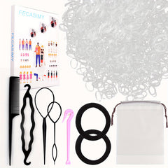 1000pcs Micro Rubber Bands Mini Hair Ties Toddler Comb Jumbo Seamless Hair Ties