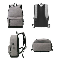 Canvas Backpack Men Casual Back Pack USB High School Bags for Teenagers Boys