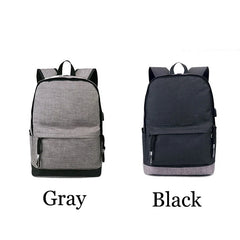 Canvas Backpack Men Casual Back Pack USB High School Bags for Teenagers Boys