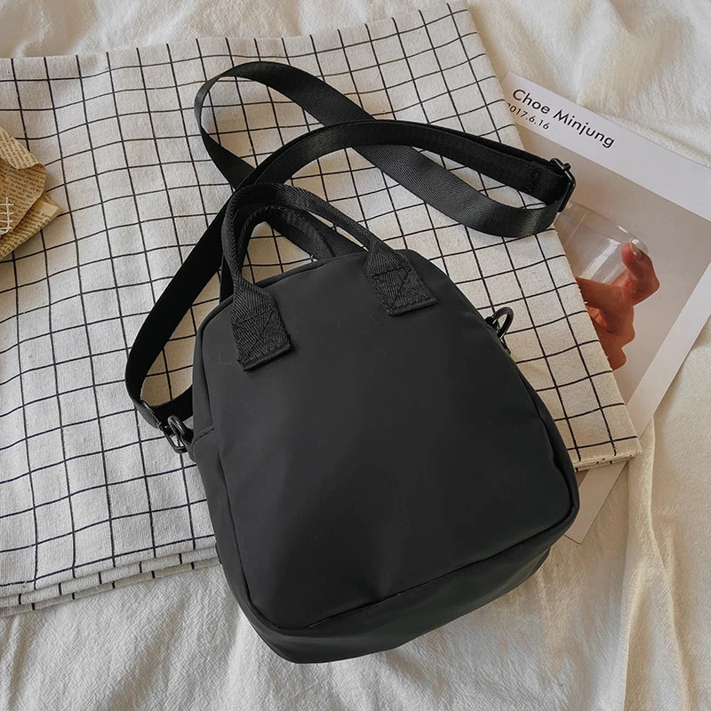 Nylon Crossbody Messenger Pack Square Bag