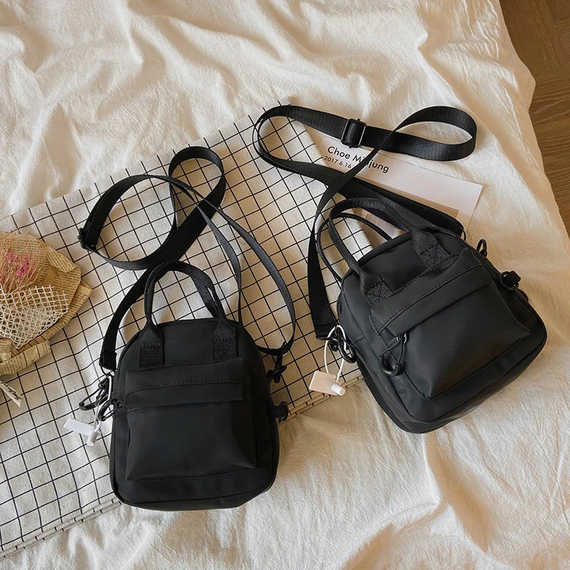 Nylon Crossbody Messenger Pack Square Bag