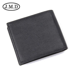 RFID Men's Cowhide Short Wallet Anti-Theft Brush Clip US Dollar Wallet