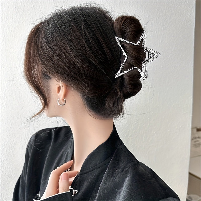 Alloy Star Hair Claw Y2K Style Nonslip Holder