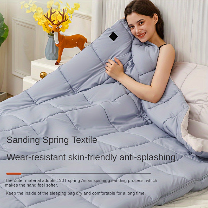 Durable Sleeping Bag for Two with Detachable Pillow
