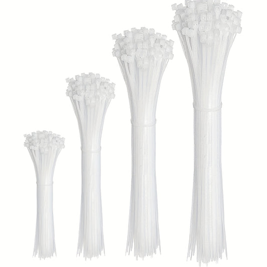 100-200pcs Assorted Sizes Cable Zip Ties Self Locking Nylon Cord Management Ties
