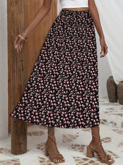 Floral Print A-Line Skirt High Waist Women's Clothing