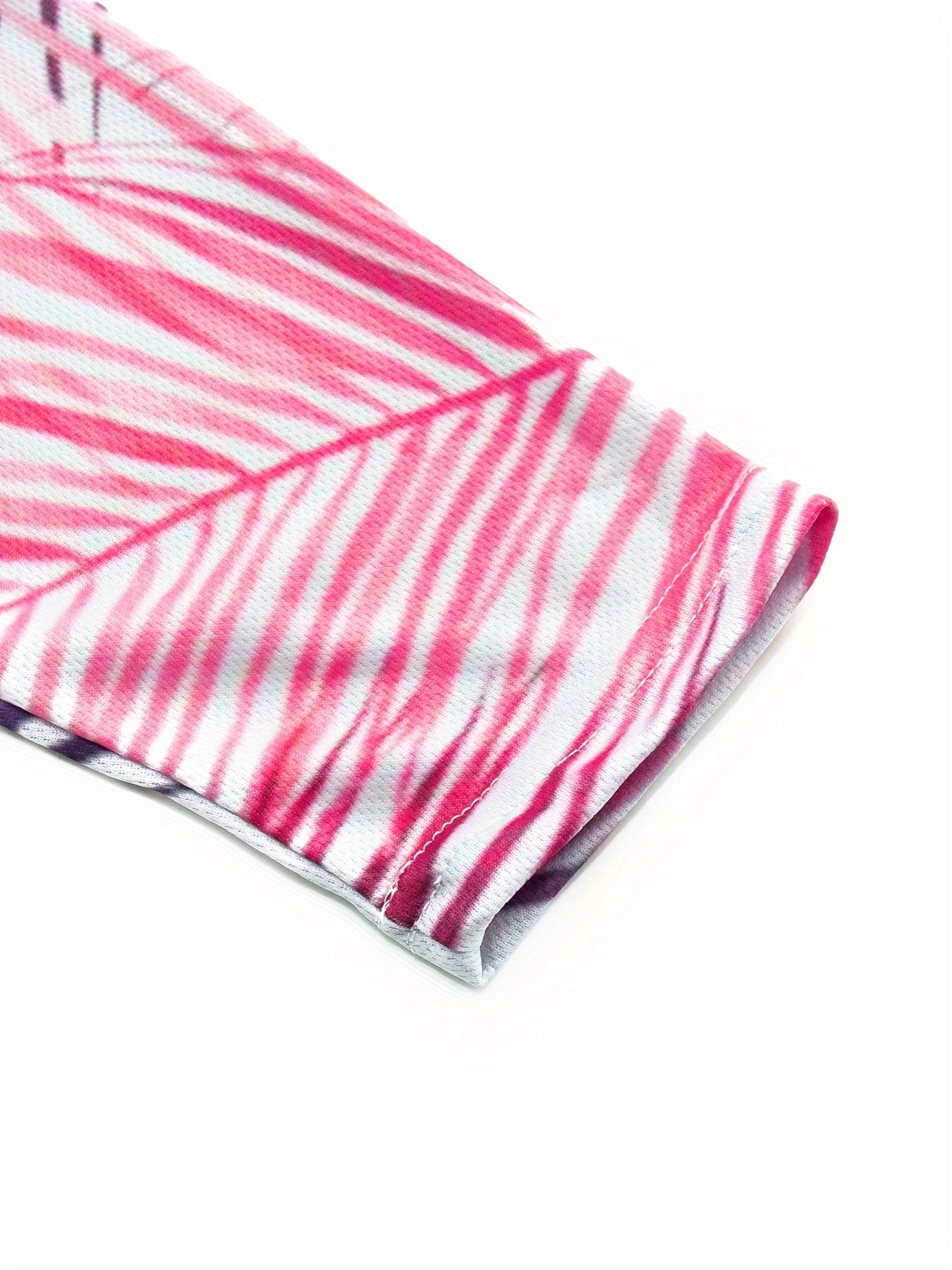 Men's Leaf Pattern Print V Neck Tee Spring Fall Outdoor
