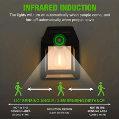 Solar Wall Light Outdoor Waterproof Tungsten Lamp Induction Garden Light