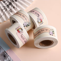 Thank You Theme Square Seal Stickers 120 PCS Roll