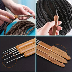 3pcs Long Hair Lock Crochet Knitting Hook Hair Tools 0.75mm 0.5mm