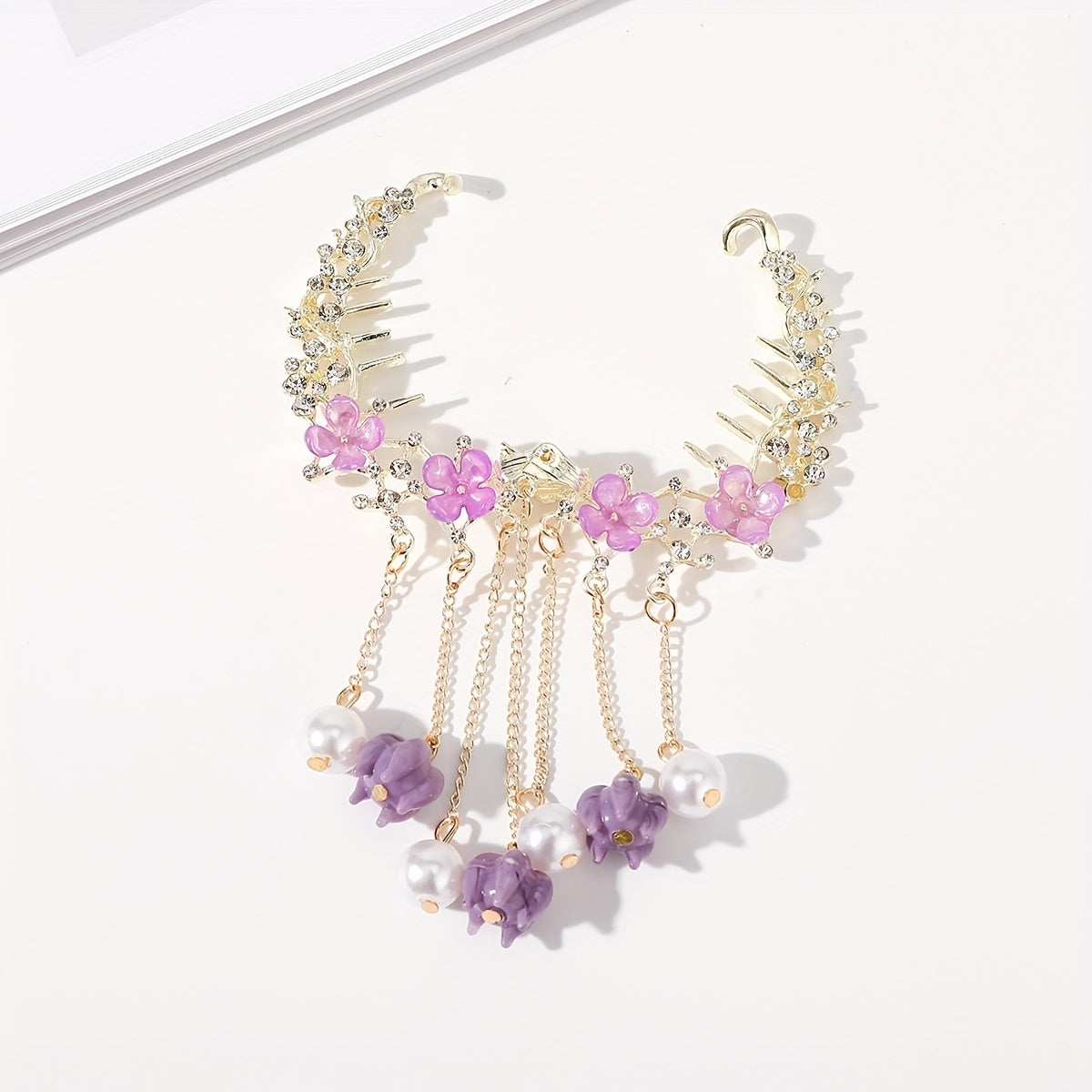 Tassel & Flower Hair Claw Rhinestone Hair Clip