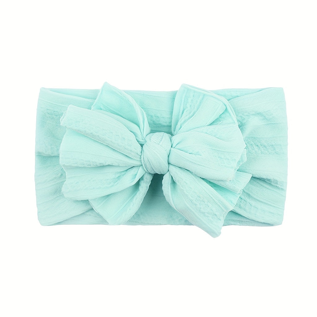 Jacquard Bow Soft Elastic Headband for Baby Girls