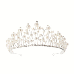 Faux Pearl Rhinestone Tiaras And Crowns Headband Crown Rhinestone Wedding Bridal