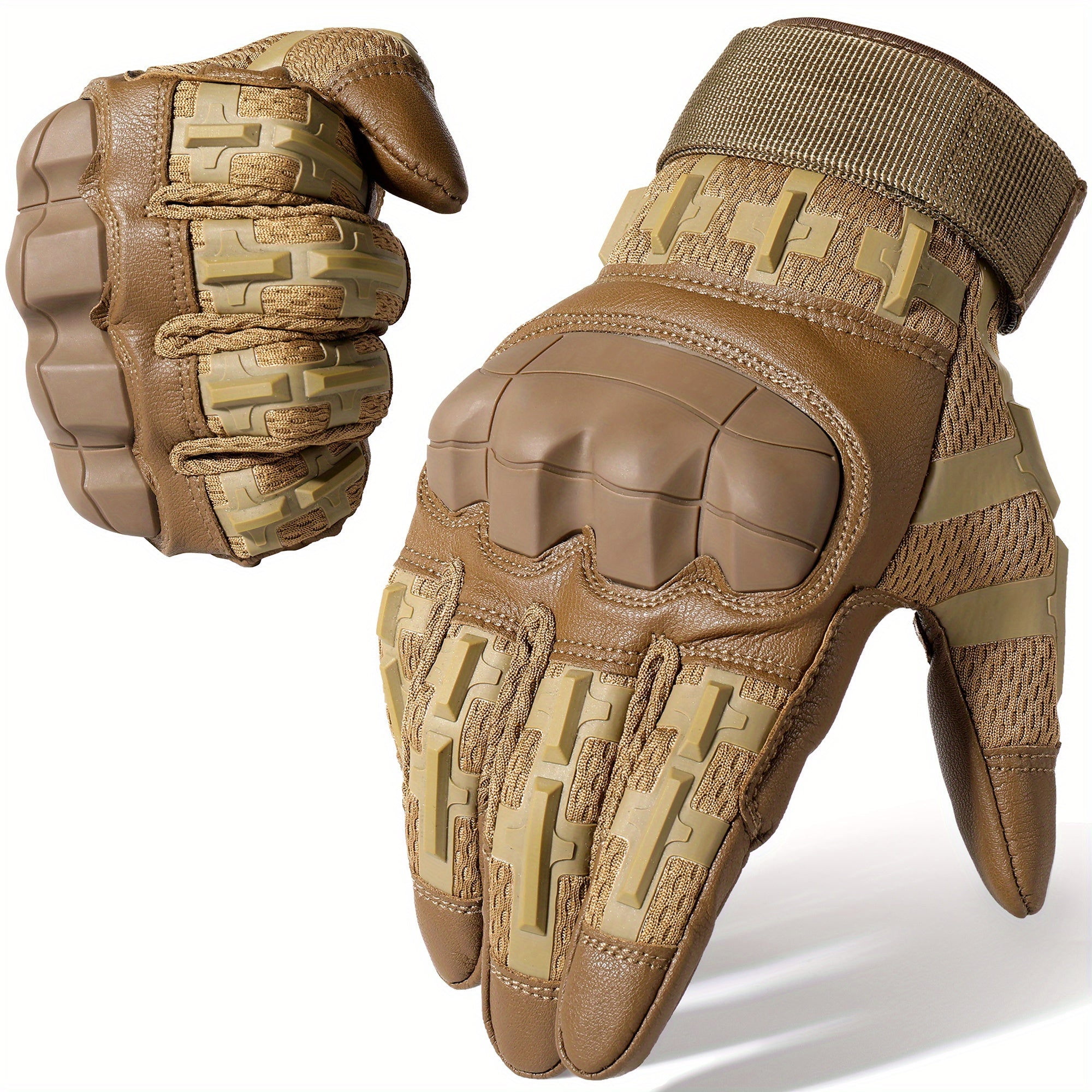 Men's Touch Screen Rubber Hard Knuckle Gloves Non Slip Full Protection Gear