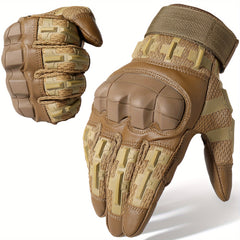 Men's Touch Screen Rubber Hard Knuckle Gloves Non Slip Full Protection Gear