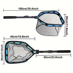 Rubber Coated Landing Net Easy Catch & Release 100cm Retractable Fishing Net