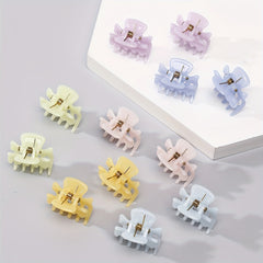 12pcs Small Hair Claw Clip Candy Hair Clip Style Nonslip Shark Clip