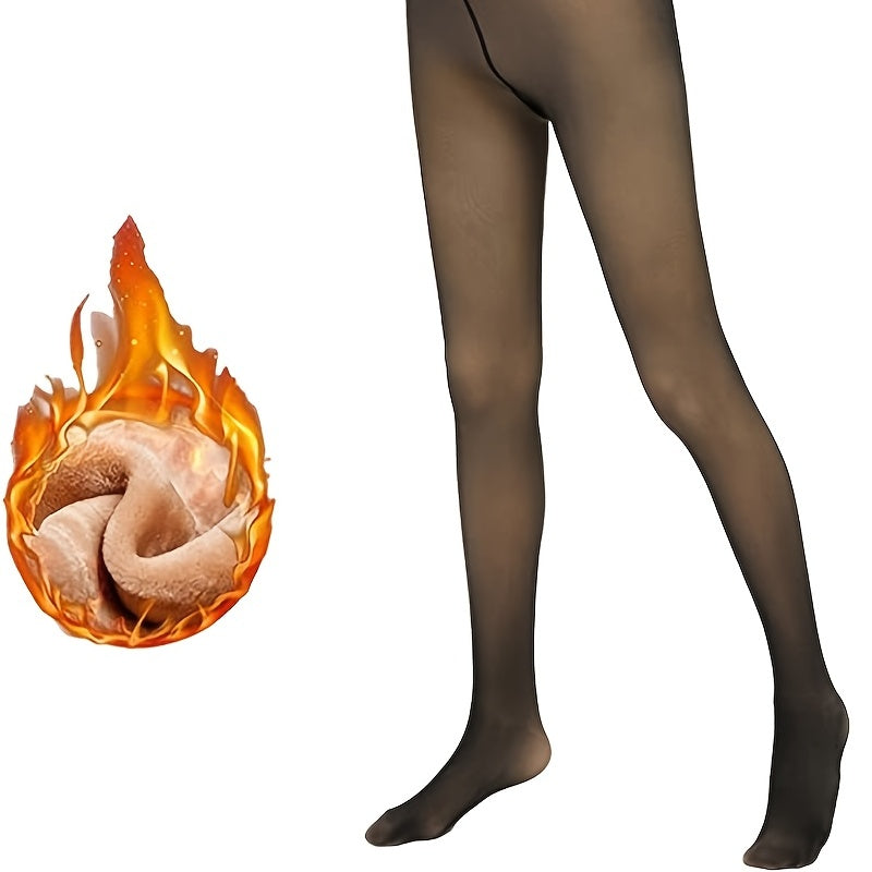 Thermal Lined Tights For Women Opaque Winter Pants