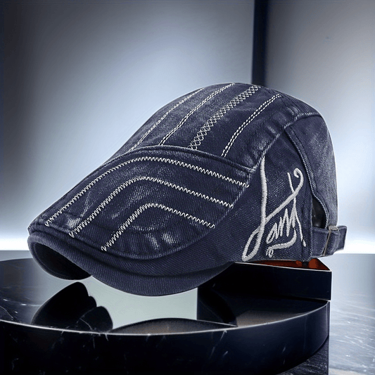 Men's Denim Peaker Cap for All Seasons