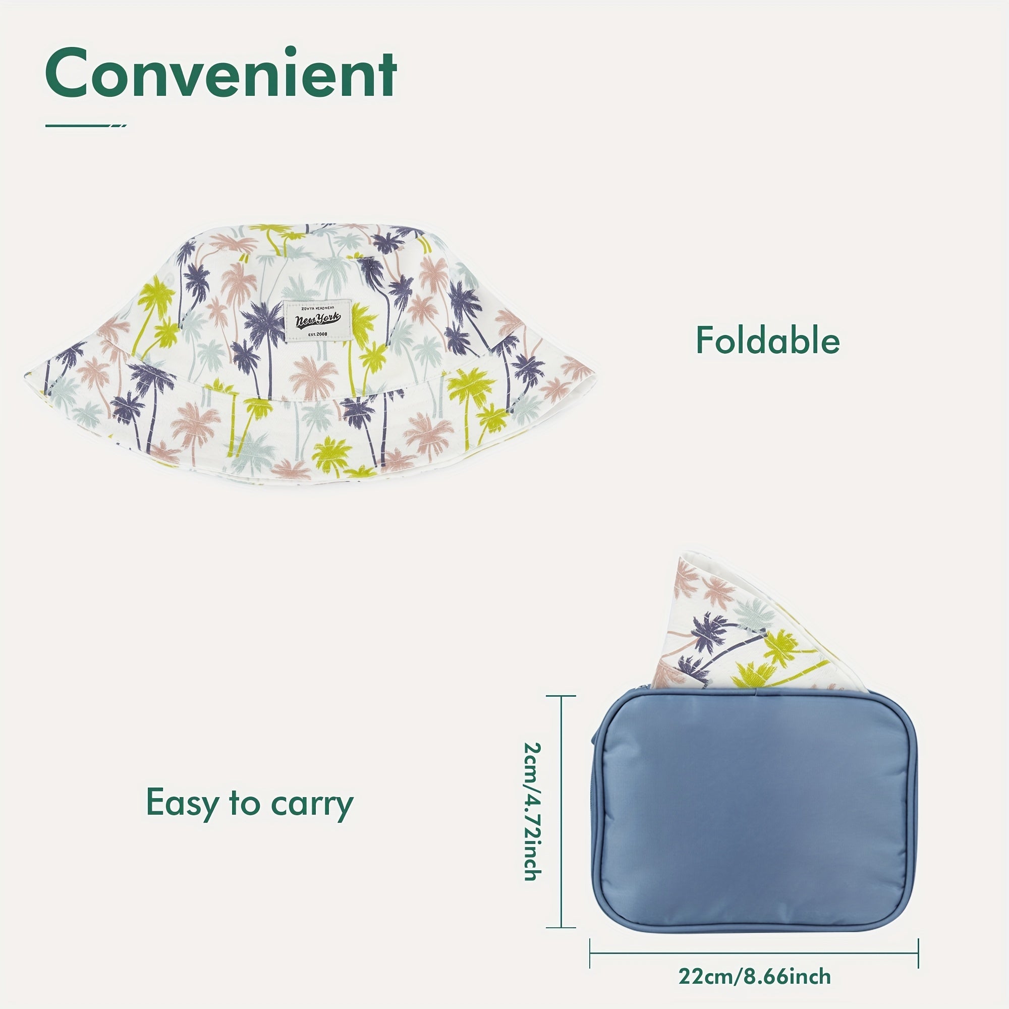 Unisex Reversible Cotton Bucket Hats for Summer Travel Beach