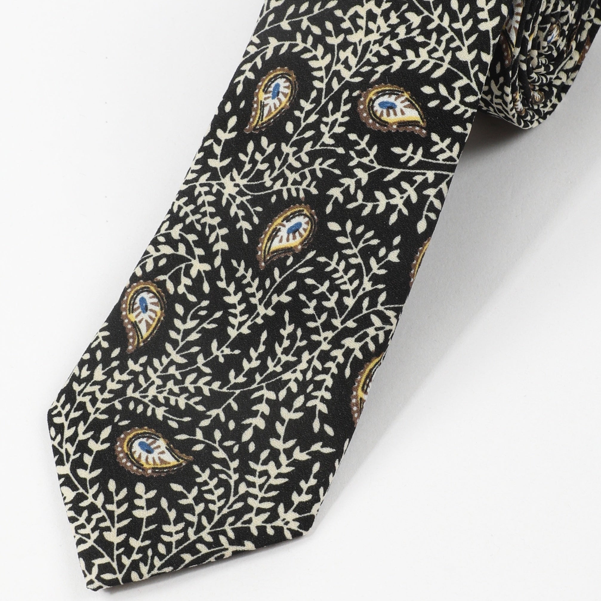 Business Style Feather Cashew Pattern Tie For Men