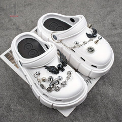 Metal Skull & Wings Shoe Charms for Clogs DIY Accessories