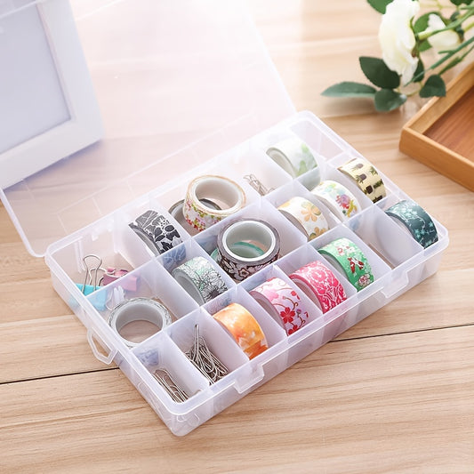 Plastic Transparent Storage Box 10 15 Grids Jewelry Box Organizer