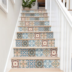 Bohemian Printed Staircase Stickers - Waterproof Home Decor Wallpa