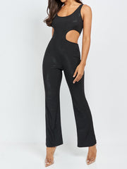 Women's Backless Flare Leg Jumpsuit