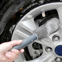 Car Wheel Cleaning Brush Tire Cleaner Long Handle Cloth Cleaning Tool