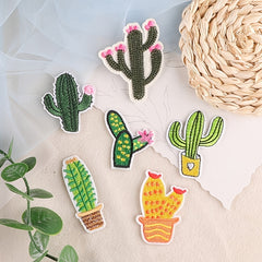 6pcs Cactus Embroidery Patches DIY Clothes Accessories
