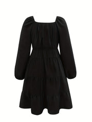  Lantern Sleeve Deep V Neck Maxi Dress
