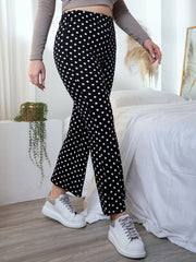  Polka Dot High Rise Flared Leg Pants