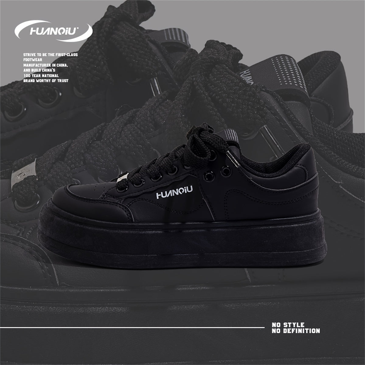 Women's Lace-up Non-slip Skate Shoes - Comfy Low Sneakers