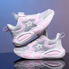 Boy's Rotating Buckle Basketball Shoes Non Slip Sneakers for Kids
