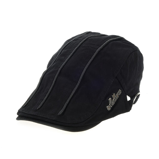 Men's Two-Headed Beret Hat Distressed Cotton Solid Peaked Cap