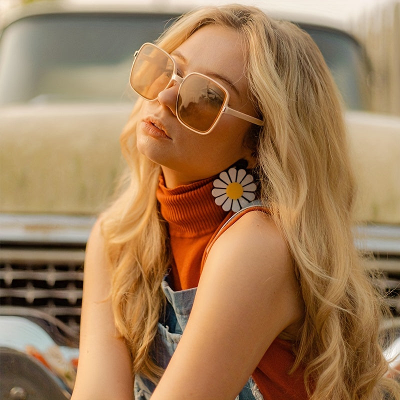 Oversized Square Sunglasses Ombre Lens UV400